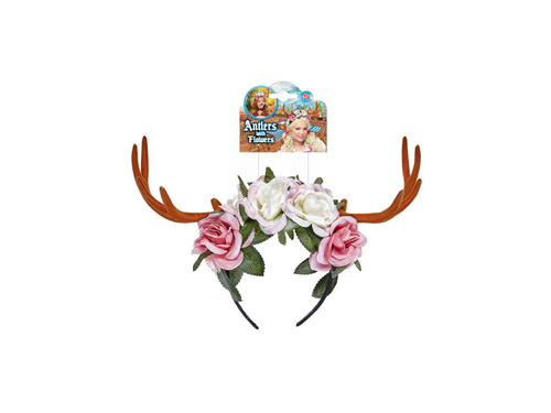 Opaska na głowę poroże z kwiatami