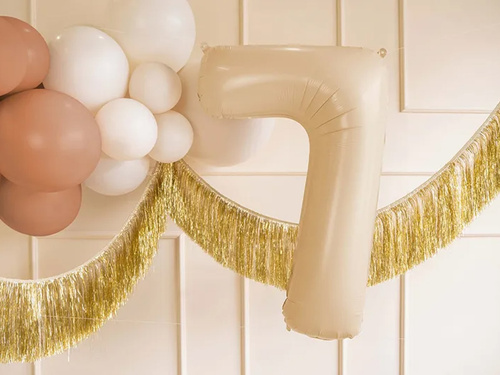Number 7 Beige Foil Balloon - 72 cm - 1 pc