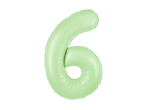Number 6 Pistachio Foil Balloon - 100 cm - 1 pc