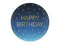 Talerzyki papierowe na urodziny Happy Birthday - 23 cm - 8 szt.
