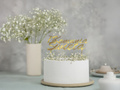 Gold mirrored plexiglass topper for IHS I Communion cake