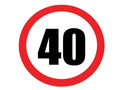 Decorative edible cake wafer Prohibition sign for 40th birthday - 20 cm