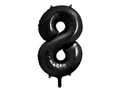 Balon foliowy cyfra 8 czarna - 86 cm - 1 szt.