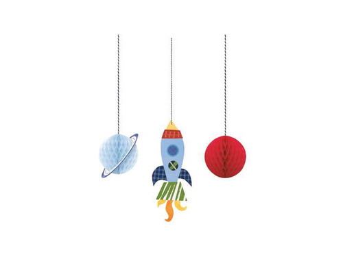 Cosmos birthday hanging decoration - 3 pcs.