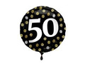 Balon foliowy na pięćdziesiątkę czarny - 45 cm - 1 szt.