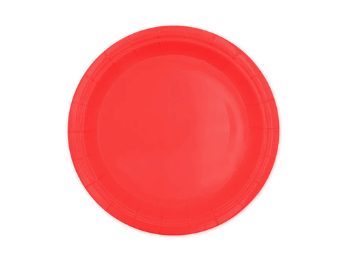 Talerzyki papierowe czerwone - 18 cm - 6 szt.
