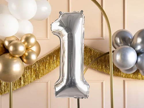 Number 1 silver Foil Balloon - 72 cm - 1 pc