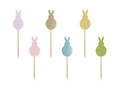Easter bunny cake picks - 6 pcs.