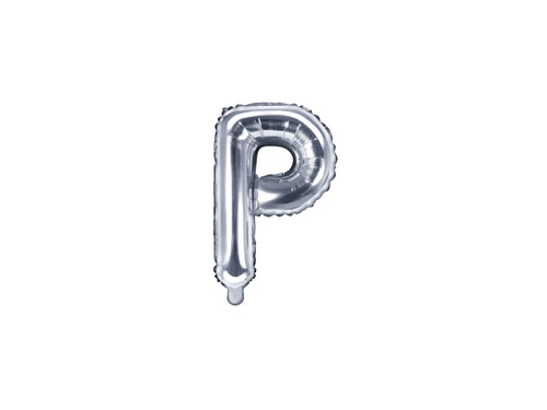 Foil balloon letter "P" silver - 35 cm
