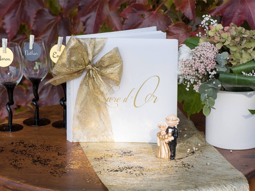 Decoration metallized table runner - gold - 30 cm x 5 m - 1 pcs.