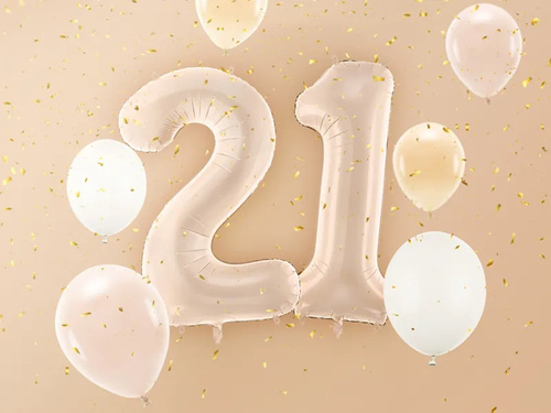 Number 2 Beige Foil Balloon - 72 cm - 1 pc