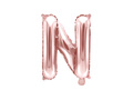Foil balloon letter "N" pink and gold - 35 cm