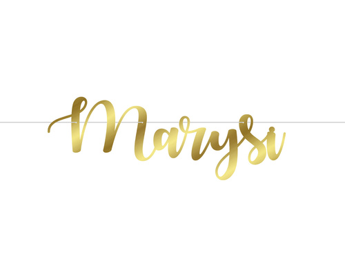 Baner z personalizowanym imieniem złoty - 70 cm - 1 szt.