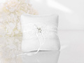 White ring pillow with white roses - 1 pc.