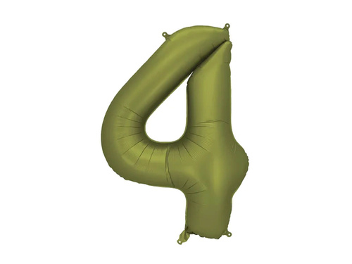Number 4 Olive Foil Balloon - 86 cm - 1 pc