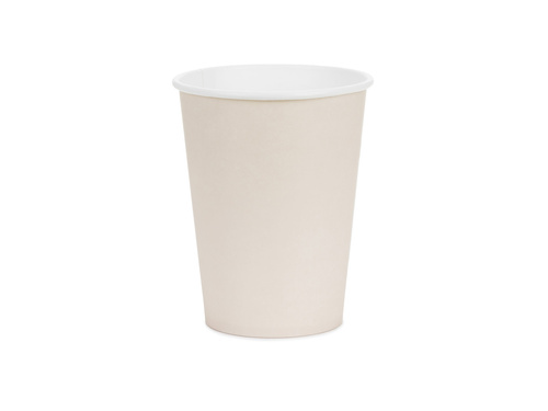 Kubeczki papierowe beżowe - 250 ml - 6 szt.