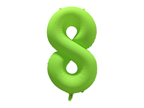 Large Number 8 Neon Green Foil Balloon - 86 x 70 cm - 1 pc
