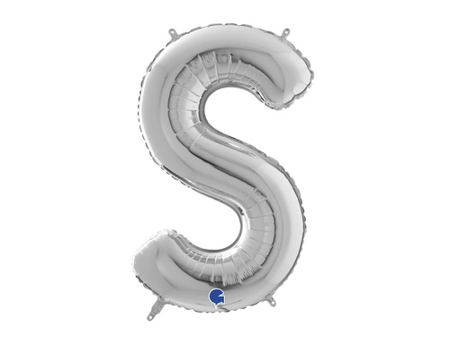 SuperShape Letter "S" Silver Foil Balloon - 66 cm - 1 pc