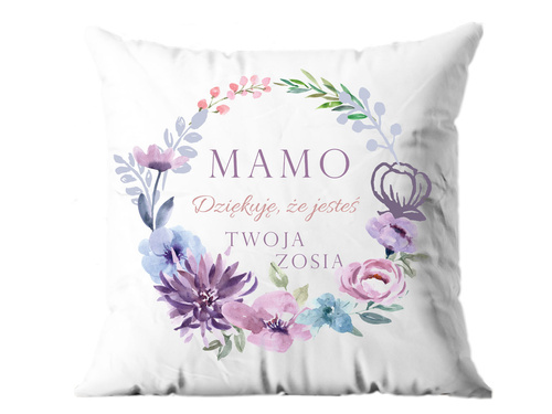 Poszewka personalizowana na dzień matki Fioletowy wianek - 1 szt.