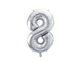 Number 8 silver Foil Balloon - 72 cm - 1 pc