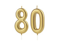 Świeczki cyferki złote - 80 - 2 szt.