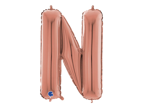 SuperShape Letter "N" Rose Gold Foil Balloon - 66 cm - 1 pc