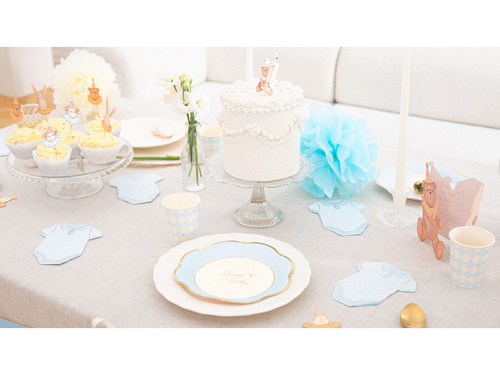 Talerzyki papierowe Sweet Baby - niebieskie - 21,5 cm - 6 szt.