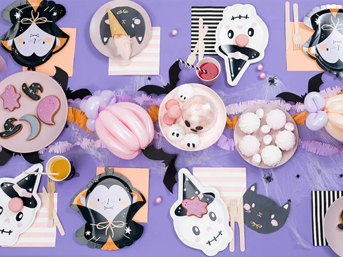 Skull paper plates - 18x27 cm - 6 pcs