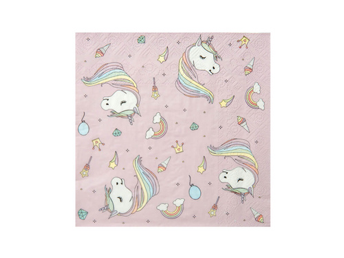 Unicorn birthday napkins - 33 cm - 20 pcs.
