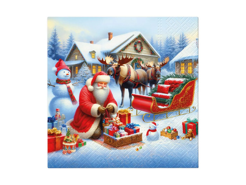 Serwetki bożonarodzeniowe Święty Mikołaj - 33 cm - 20 szt.