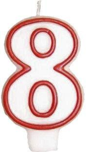 18th Birthday Red Candle - 8 cm - 2 pcs