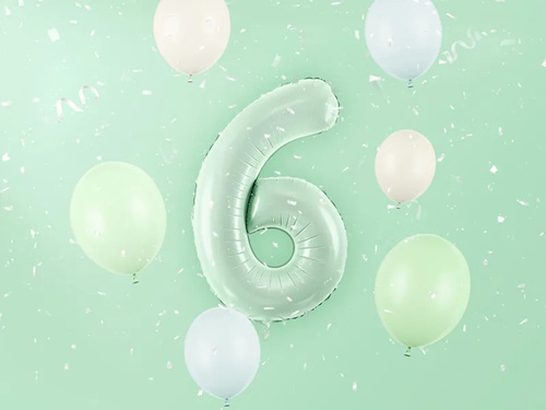 Number 6 Green Foil Balloon - 72 cm - 1 pc