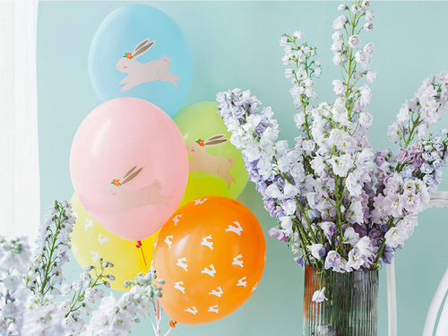 Balony lateksowe Wielkanocne Zajączki - 30 cm - 7 szt.