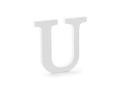 Wooden decoration letter U - white
