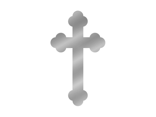 Topper for the side of the cake Silver cross with plexiglass - 1 pc.