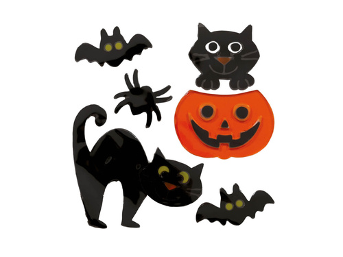 Naklejki żelowe na szybę na Halloween - 1 komplet