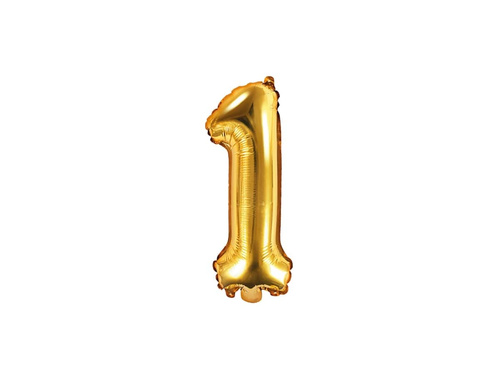 Foil balloon number 1 gold - 35 cm