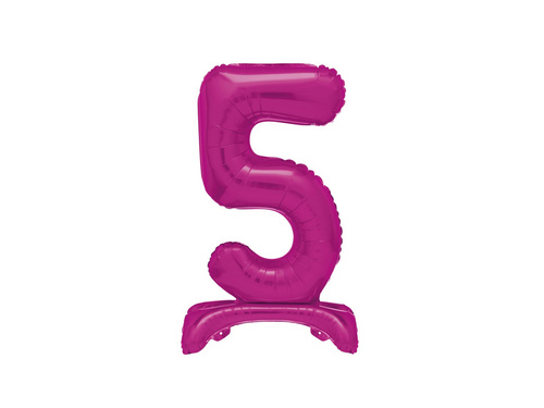 Foil balloon standing number 5 pink - 76 cm - 1pc.