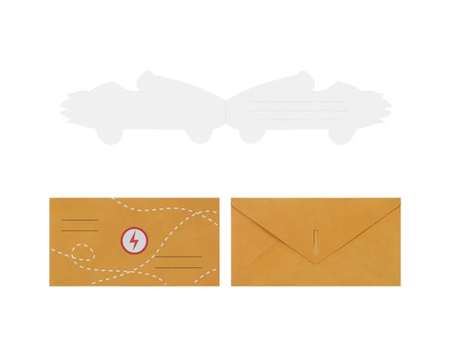 Invitations and Envelopes Cars - 6 pcs
