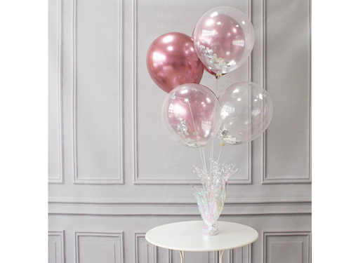 Stick balloon stand with iridescent decoration - 1 pc.