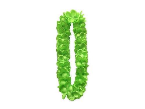 Hawaiian satin green necklace - 120 cm - 1 piece.