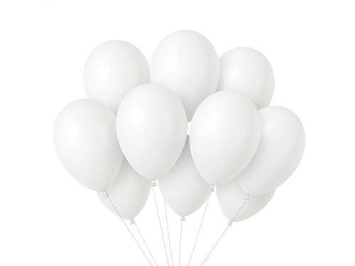 Balony lateksowe pastelowe białe - 10 szt.