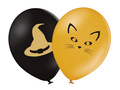 Printed Halloween balloons - The Witch and the Cat - 37 cm - 6 pcs.