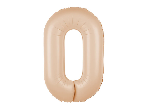 Balon foliowy karmelowa cyfra 0 - 100 cm - 1 szt.