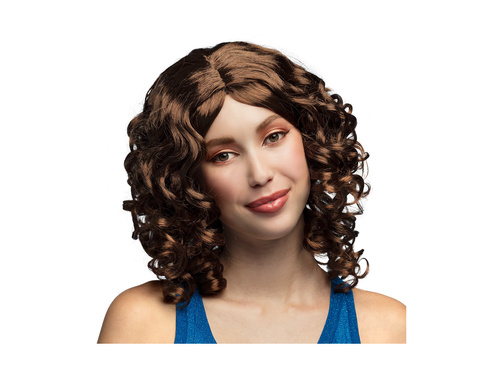 Peruka koktajlowa brązowa kręcona
