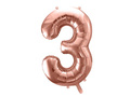 Foil balloon number 3 pink gold - 86 cm - 1 pc.