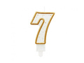 Number candle with gold border and glitter - 7 - 1 pc.