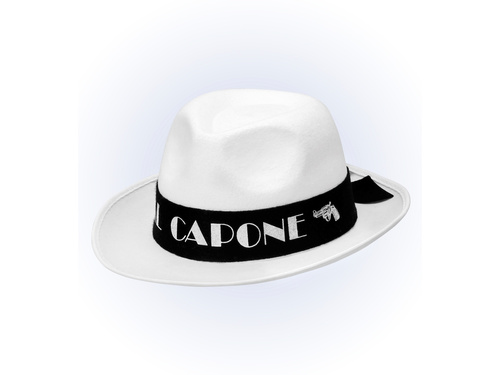 White gangster Al Capone hat  - 1 pc
