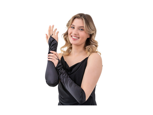 Czarne rękawiczki na palec - 37 cm - 1 para