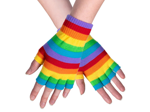 Pair of rainbow gloves